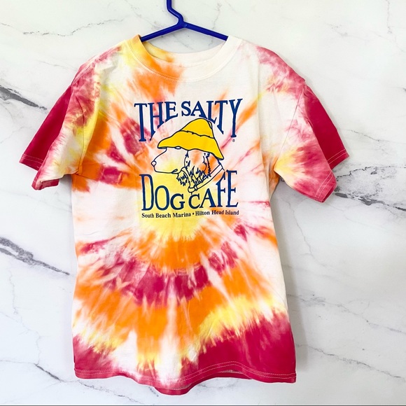 T-shirt Tie-Dye The Salty Dog Cafe - Hilton Head Island - Taille L Jeunesse - 100% Coton, Manches Courtes - Occasion Très Bon état